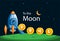 To the moon, crypto coin with rocket. cryptocurrency market grow illustration vector