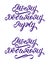 To my loving husband and to beloved one - hand lettering set in russian. Vector.