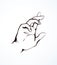 To point with finger. Vector drawing