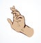 To point with finger. Vector drawing