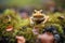 toad on a mossy garden patch