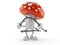 Toadstool character holding barbed wire
