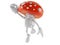 Toadstool character jumping in joy
