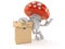 Toadstool character with stack of boxes