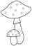 Toadstool coloring book page for children. Mushroom outline clipart