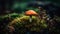 Toadstool growth in forest beauty and danger generated by AI