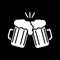 Toast with beer mugs dark mode glyph icon