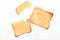 Toast biscuits over white background crunchy food