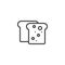 Toast bread line icon