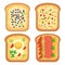 Toast bread meal snack lunch sandwich vector illustration