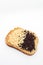 Toast with Dutch chocolate sprinkles on isolated white background