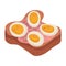 toast eggs and ham cute
