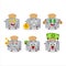 Toast maker cartoon character with cute emoticon bring money