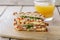 Toast sandwich grill with chicken