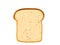 Toast slice vector illustration isolated on white background. Top view. Single slice of lightly toasted white bread
