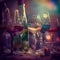 Toast to Joy: A Colorful Depiction of Festivities and Wine Glasses