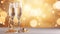 Toast to a Prosperous New Year: Champagne and Gold Decorations f