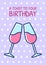 Toast to your birthday greeting card with color icon element