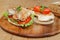 Toast, Toast bread, grilled turkey escalope, tomato, lettuce, ro