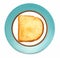 Toast white bread in plate