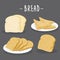 Toasted bread. Detailed Vector Icon. Series of food and drink and ingredients for cooking.