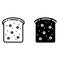 Toasted bread icon vector set. pastry illustration sign collection. bakery symbol.