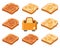 Toasted bread slices and toaster. vector