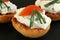 Toasted buschetta with cottage cheese