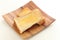 Toasted butter bread on wooden plate