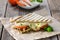 Toasted panini chicken and mozzarella