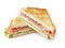 Toasted sandwich with ham, cheese and vegetables