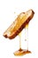 Toasted slice of toast with honey dripping from the toast as a cut-out, Generative AI