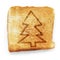 Toasted slice of white bread with christmas tree