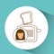 toaster appliance icon bread kitchen, female avatar