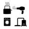 Toaster, hair dryer, washing ,vacuum cleaner icons