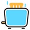Toaster icon. Bread cooking color symbol. Kitchen tool