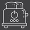 Toaster line icon, kitchen and appliance