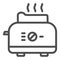 Toaster line icon, Kitchen equipment concept, electric toaster with toast sign on white background, Toaster with bread