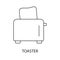 Toaster line icon vector for marks on food packaging