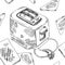 Toaster sketch vector illustration. hand drawn