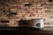 Toaster on wooden cupboard in kitchen room