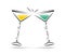 Toasting with cocktails line icon