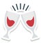 Toasting, wine glass Vector Icon editable