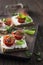 Toasts (Crostini) with ricotta and cherry tomatoes