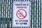 Tobacco use is prohibited no smoking no vaping sign at San Francisco, California