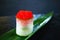 Tobiko caviar topped sushi roll with cream cheese