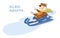 Toboggan sports. Cute bear sledding. Sports competitions in luge sports. Sled sports. Flat design.