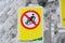 Tobogganing or sledging ban sign
