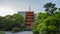 Tochoji Temple with five-storied pagoda time lapse in Hakata, Fukuoka Japan