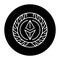 Tocken coin color line icon. Blockchain technology in digital crypto art.